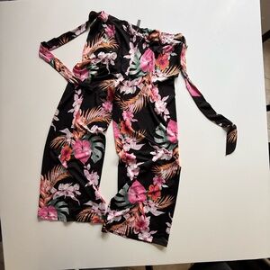 Ashley Blue Floral pants - Black and Pink